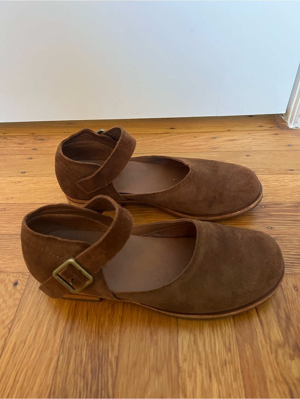 Kork-Ease Bellota Suede Ankle Strap Mary Janes Brown Size 6